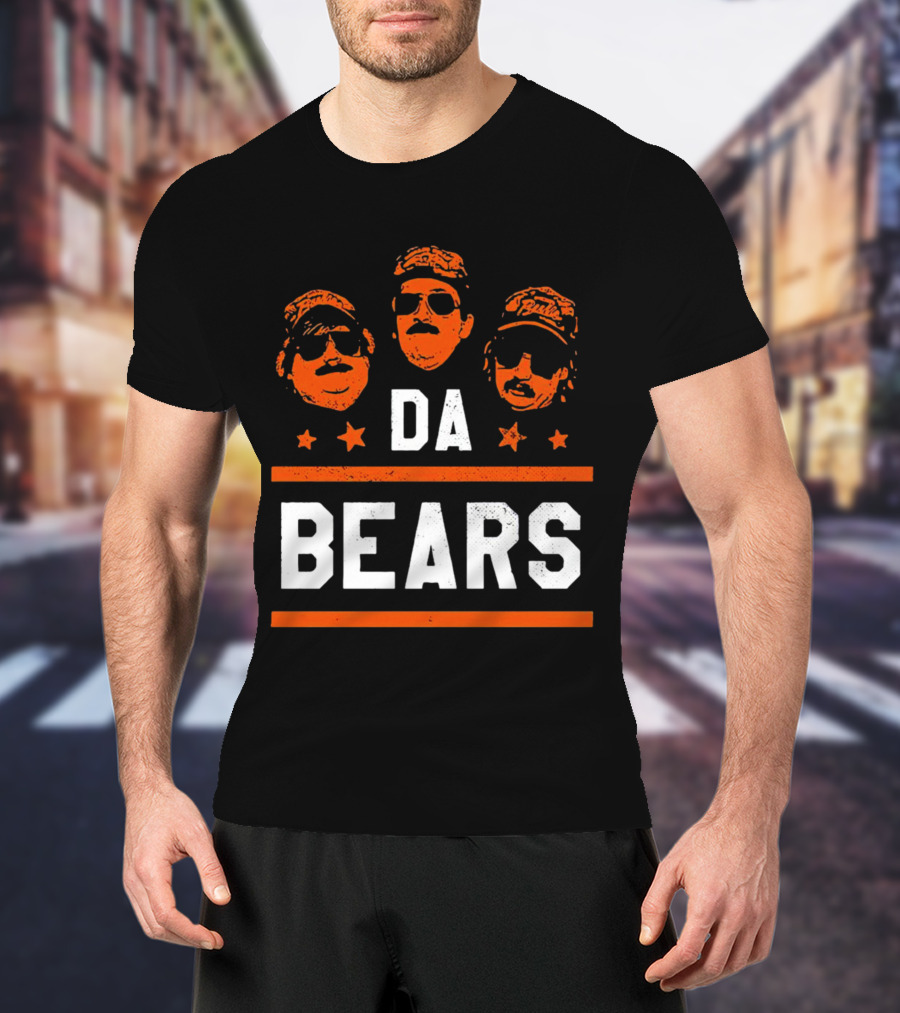 DA BEARS Chicago Sports Icons Orange Stars T-Shirt