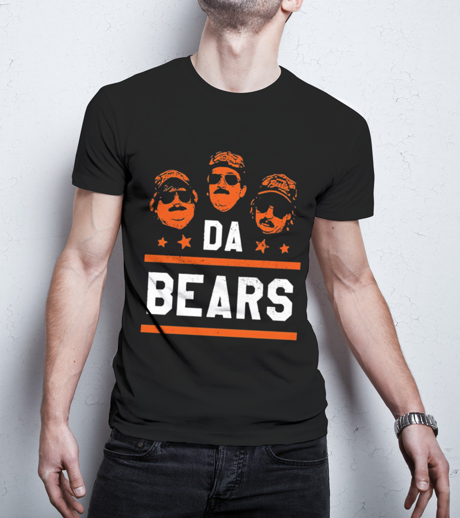 DA BEARS Chicago Sports Icons Orange Stars T-Shirt