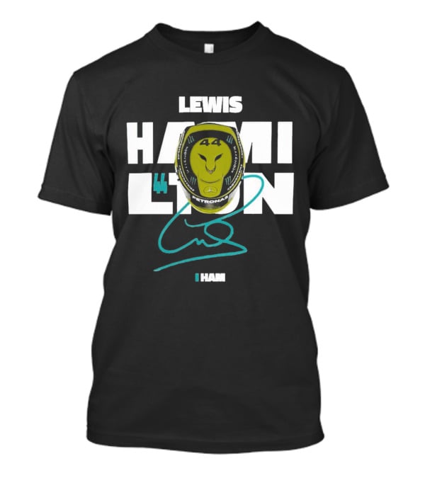 Lewis Hamilton 44 Monster Petronas Helmet Ham Signature T-Shirt