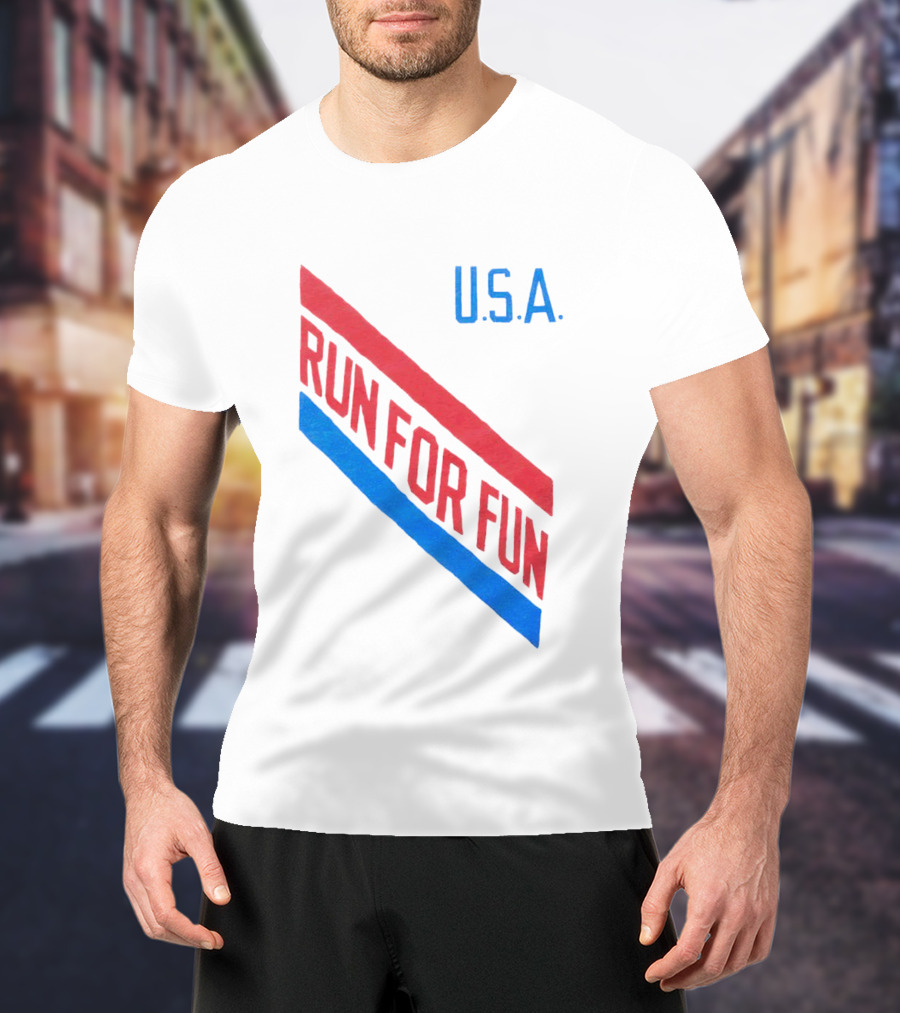 U.S.A. Red And Blue Run For Fun T-Shirt