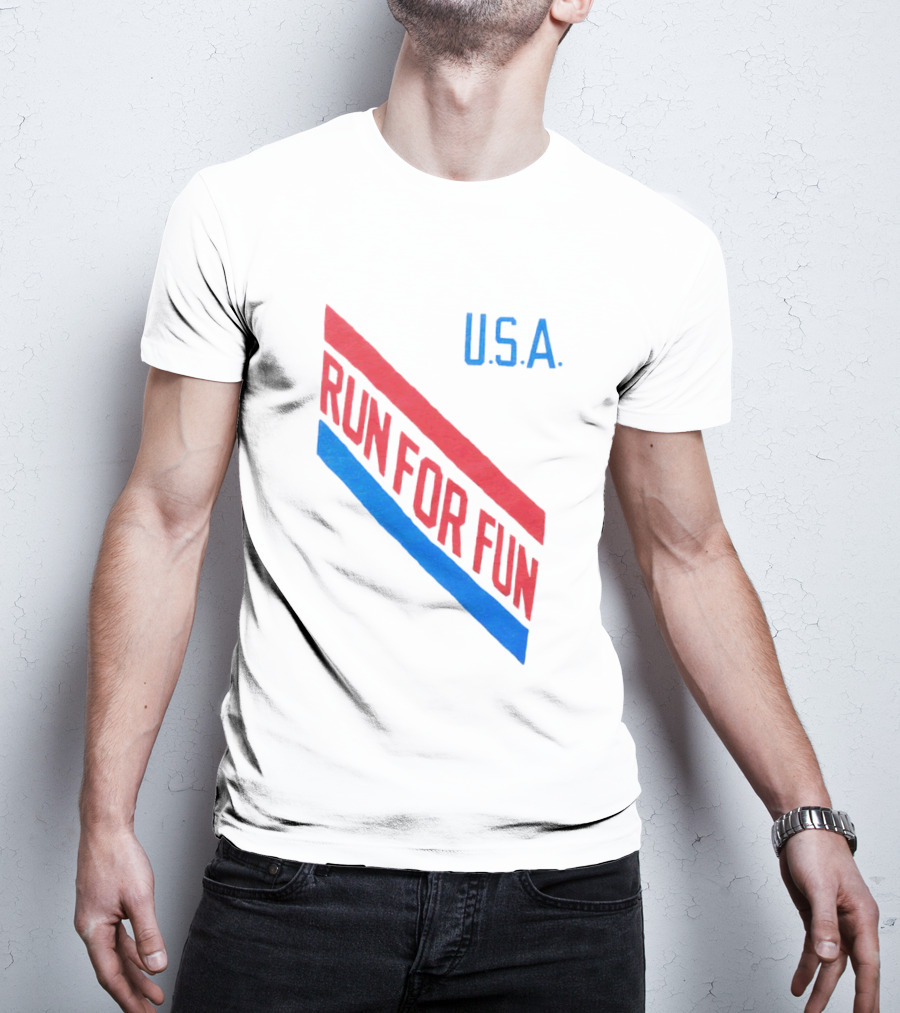 U.S.A. Red And Blue Run For Fun T-Shirt