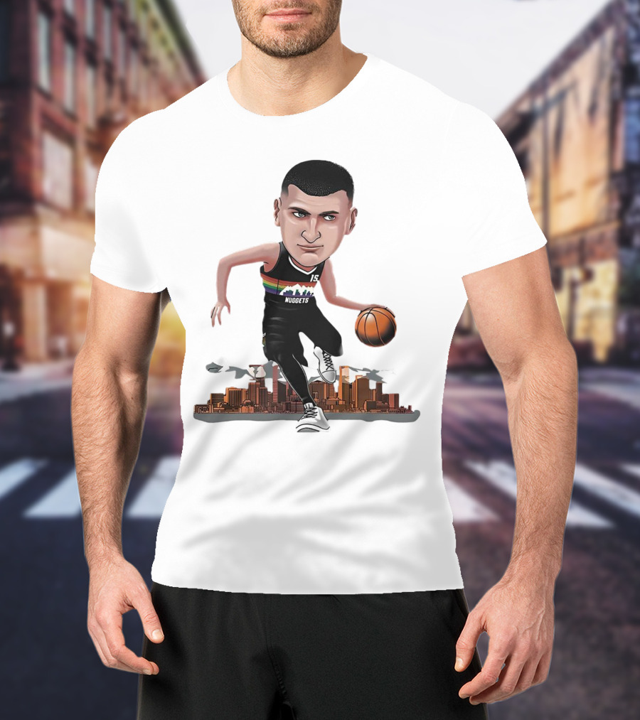 Nikola Jokić MVP Nuggets City Basketball Cartoon Player T-Shirt