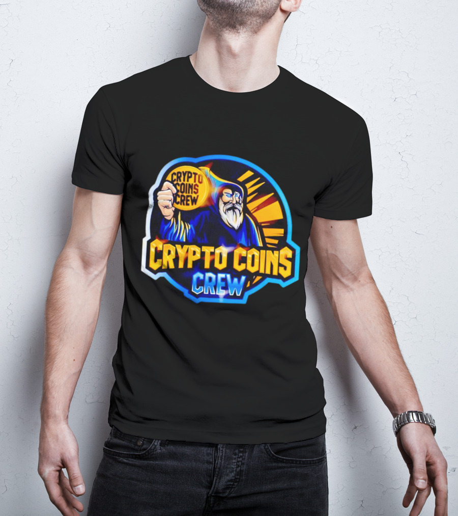 Crypto Coins Crew Wizard With Coin Badge T-Shirt