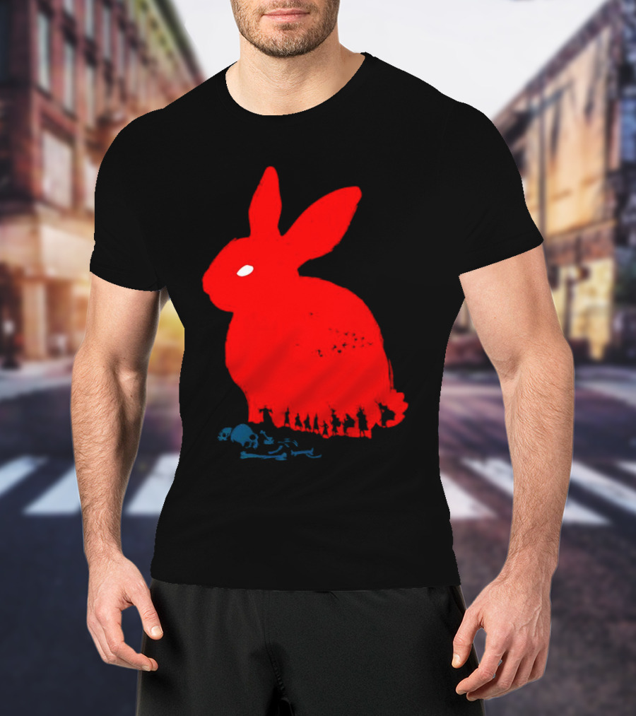 Death Awaits Red Rabbit Skull T-Shirt
