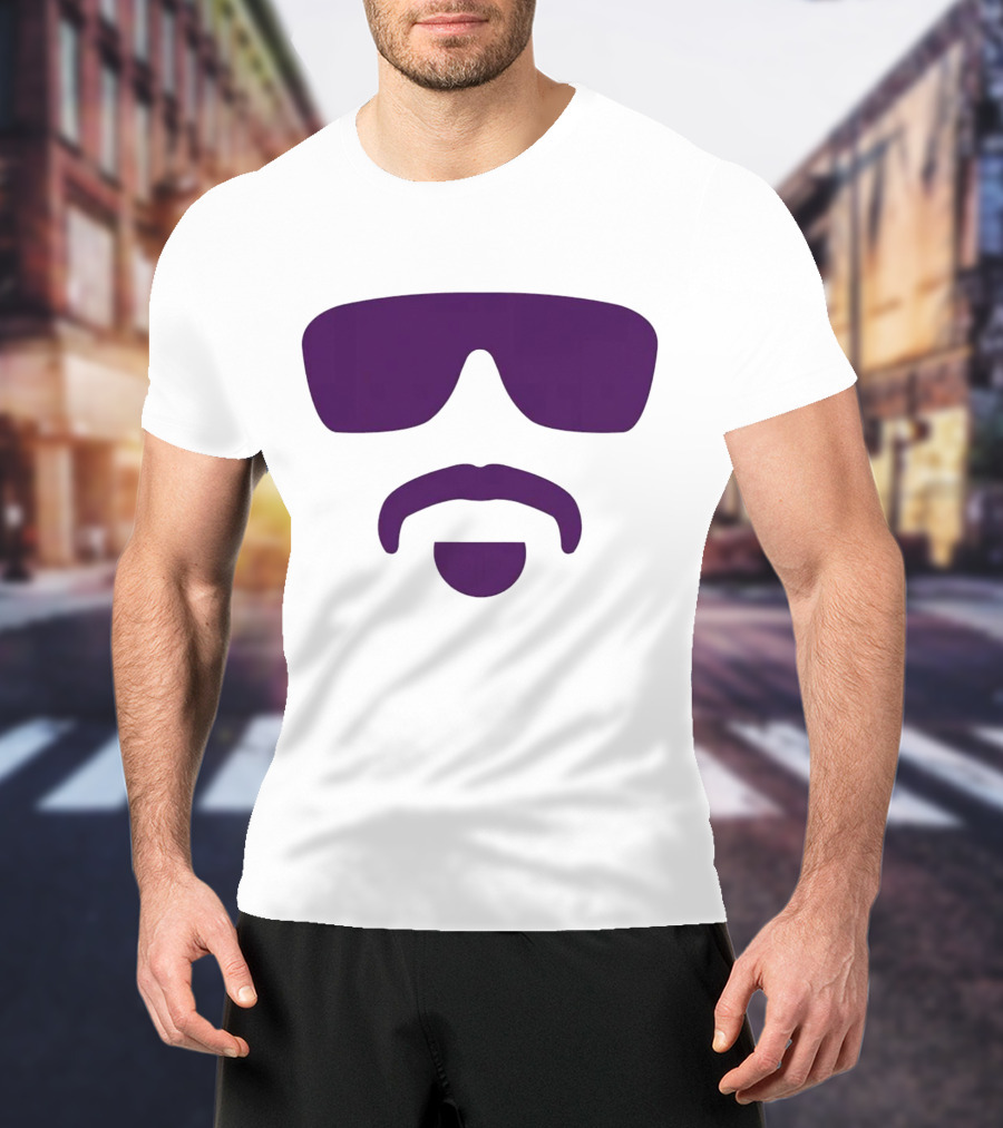 Hayden Travinski Moustache And Glasses Purple T-Shirt