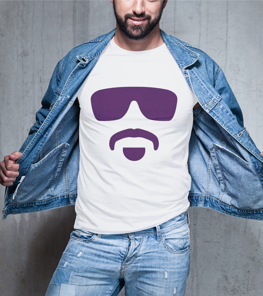 Hayden Travinski Moustache And Glasses Purple T-Shirt