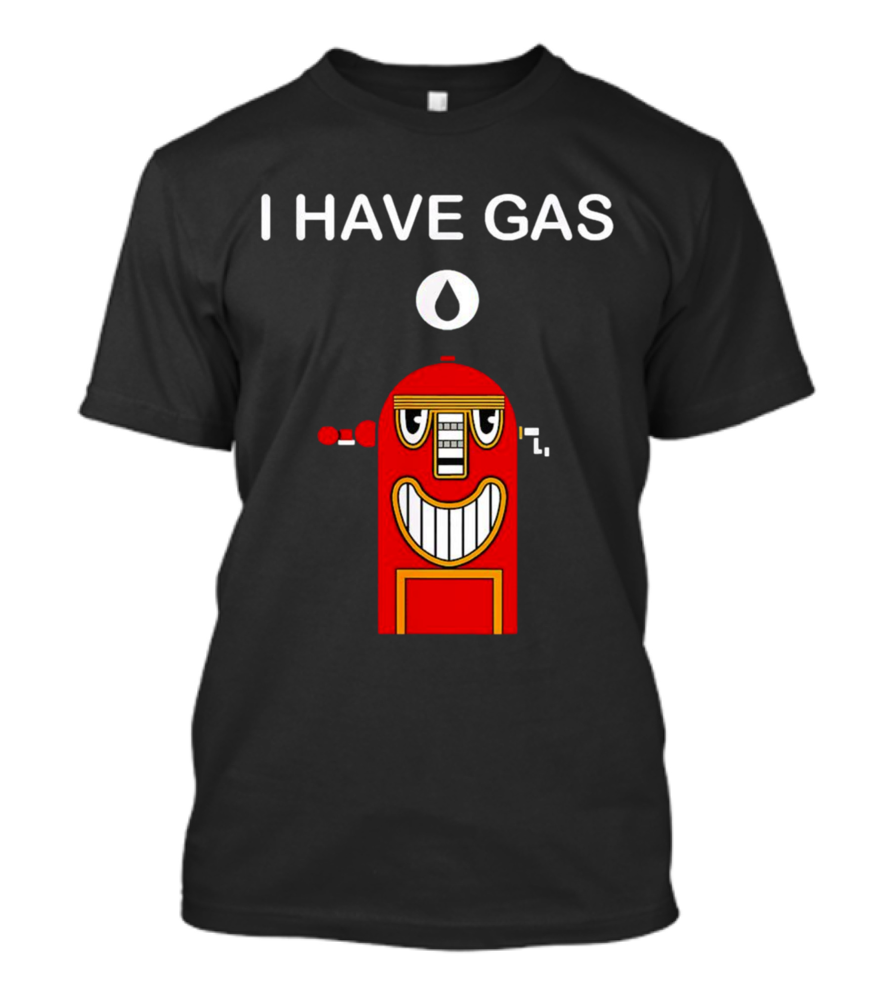 I Have Gas Nerd Geek Smiling Red Gas Pump T-Shirt