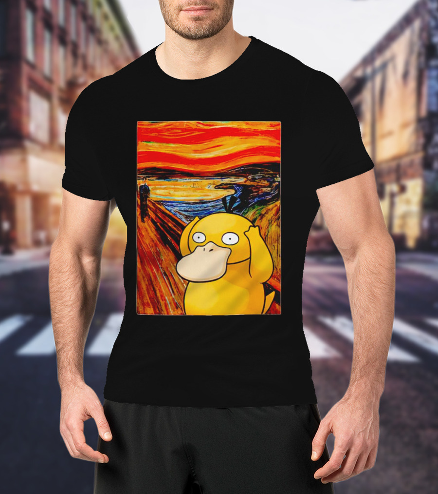Screaming Psyduck In Classic Painting Mashup T-Shirt