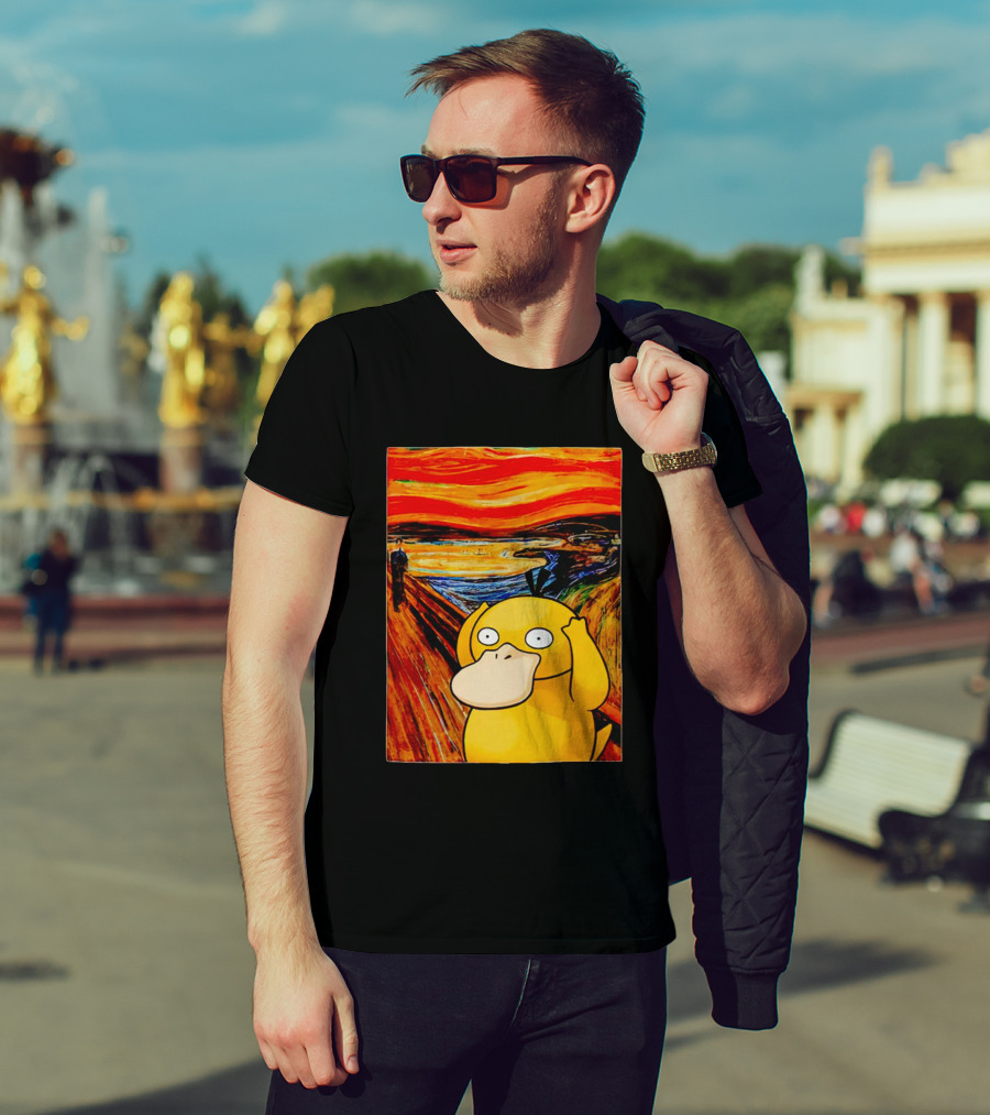 Screaming Psyduck In Classic Painting Mashup T-Shirt