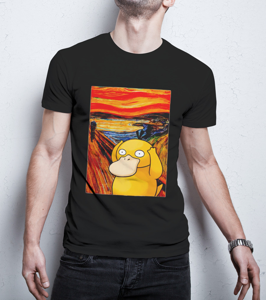 Screaming Psyduck In Classic Painting Mashup T-Shirt