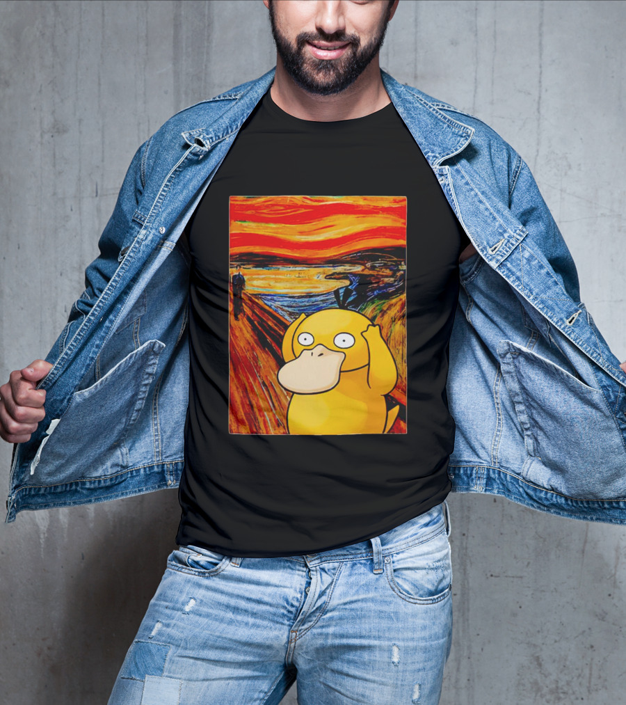 Screaming Psyduck In Classic Painting Mashup T-Shirt