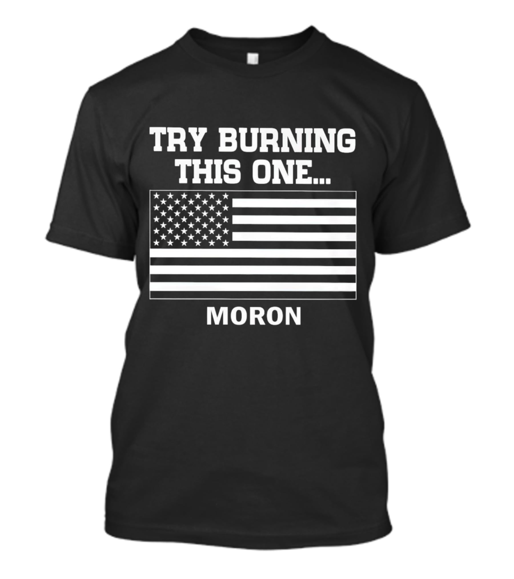 Try Burning This One American Flag Moron T-Shirt
