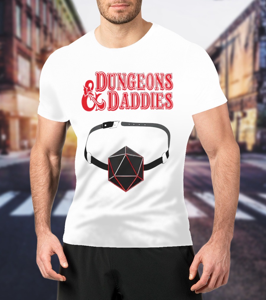 Dungeons And Daddies Headlamp Dice T-Shirt