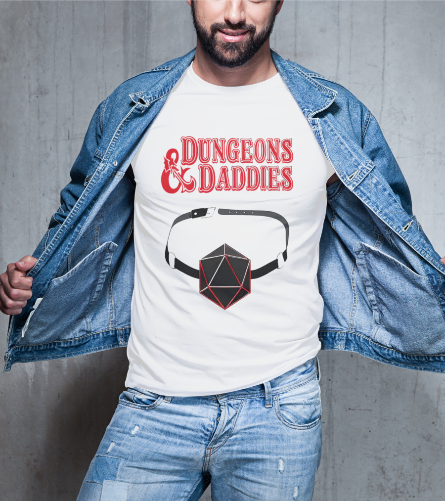 Dungeons And Daddies Headlamp Dice T-Shirt