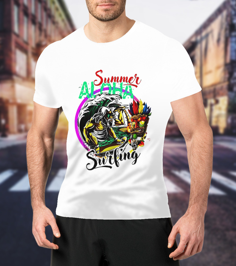 Summer Aloha Surfing Tiki Spirit Adventure T-Shirt