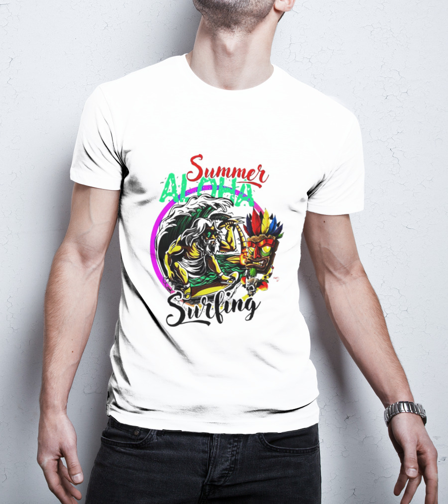 Summer Aloha Surfing Tiki Spirit Adventure T-Shirt