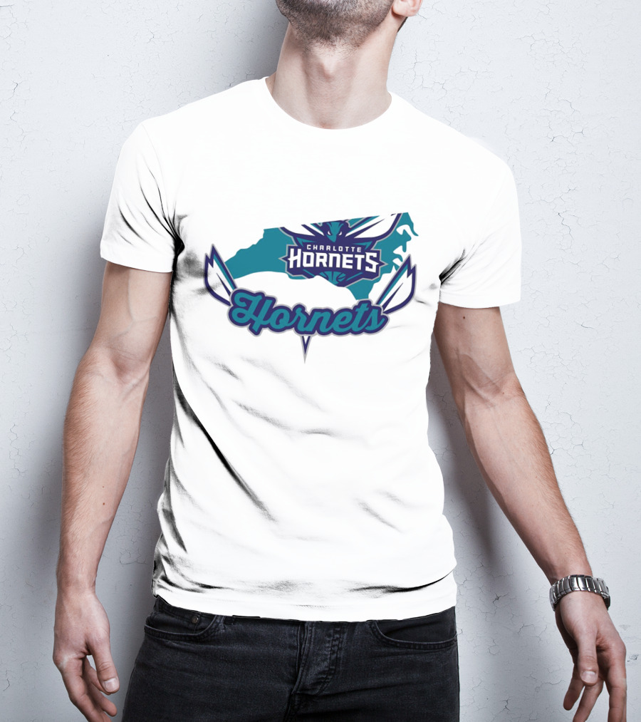 Charlotte Hornets North Carolina Map T-Shirt