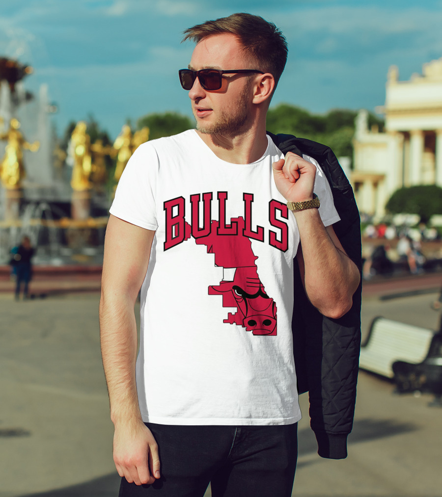Bulls Chicago Map T-Shirt
