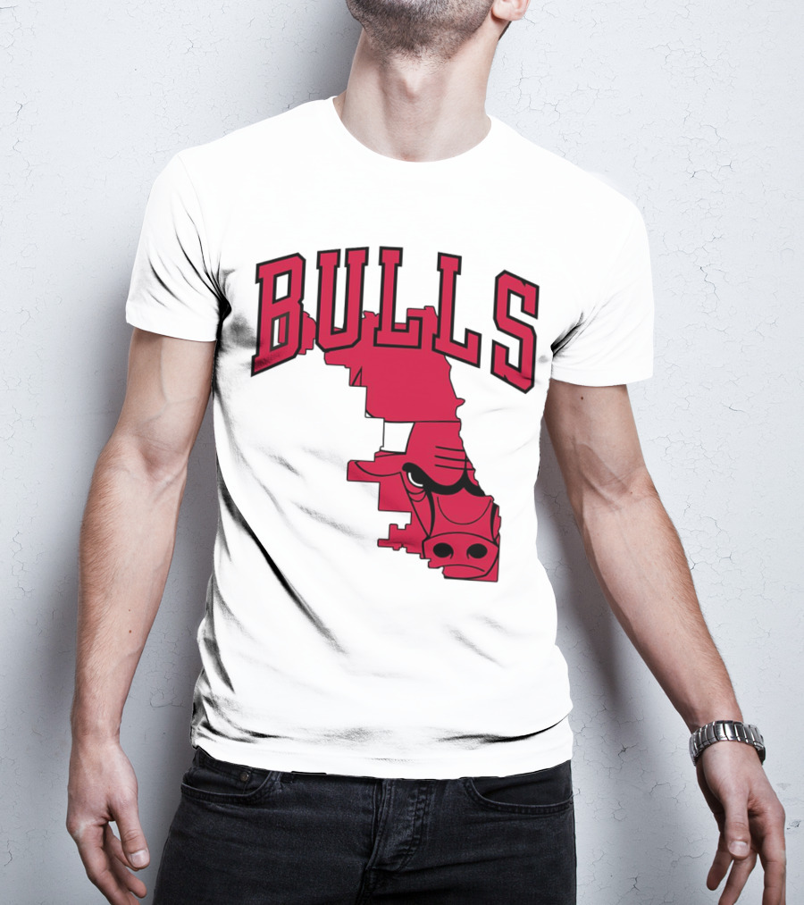 Bulls Chicago Map T-Shirt
