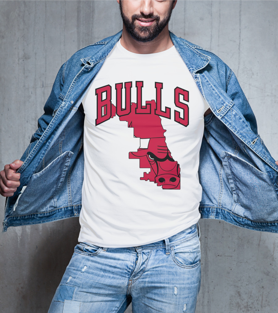 Bulls Chicago Map T-Shirt