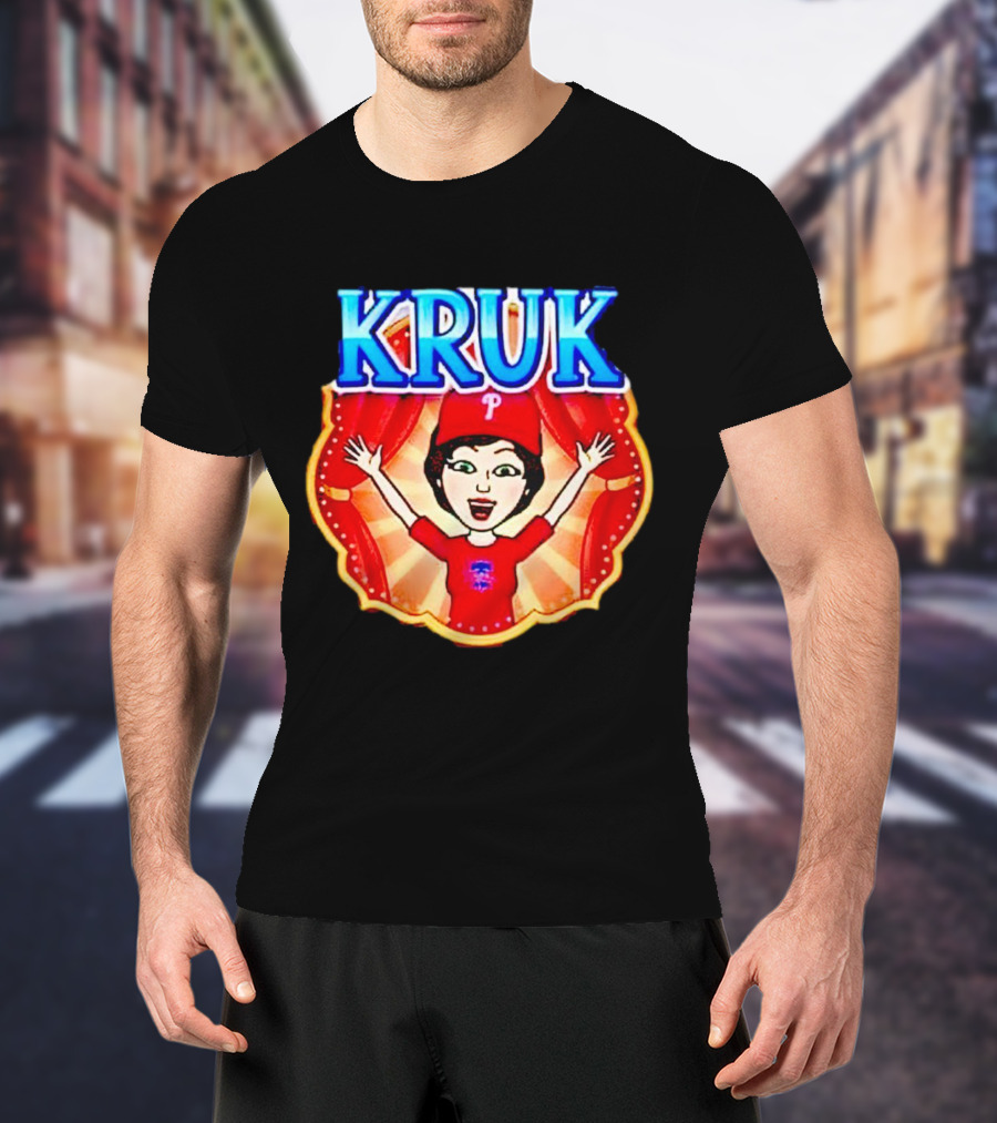 Kruk Philadelphia Phillies Cartoon Character Red Hat T-Shirt