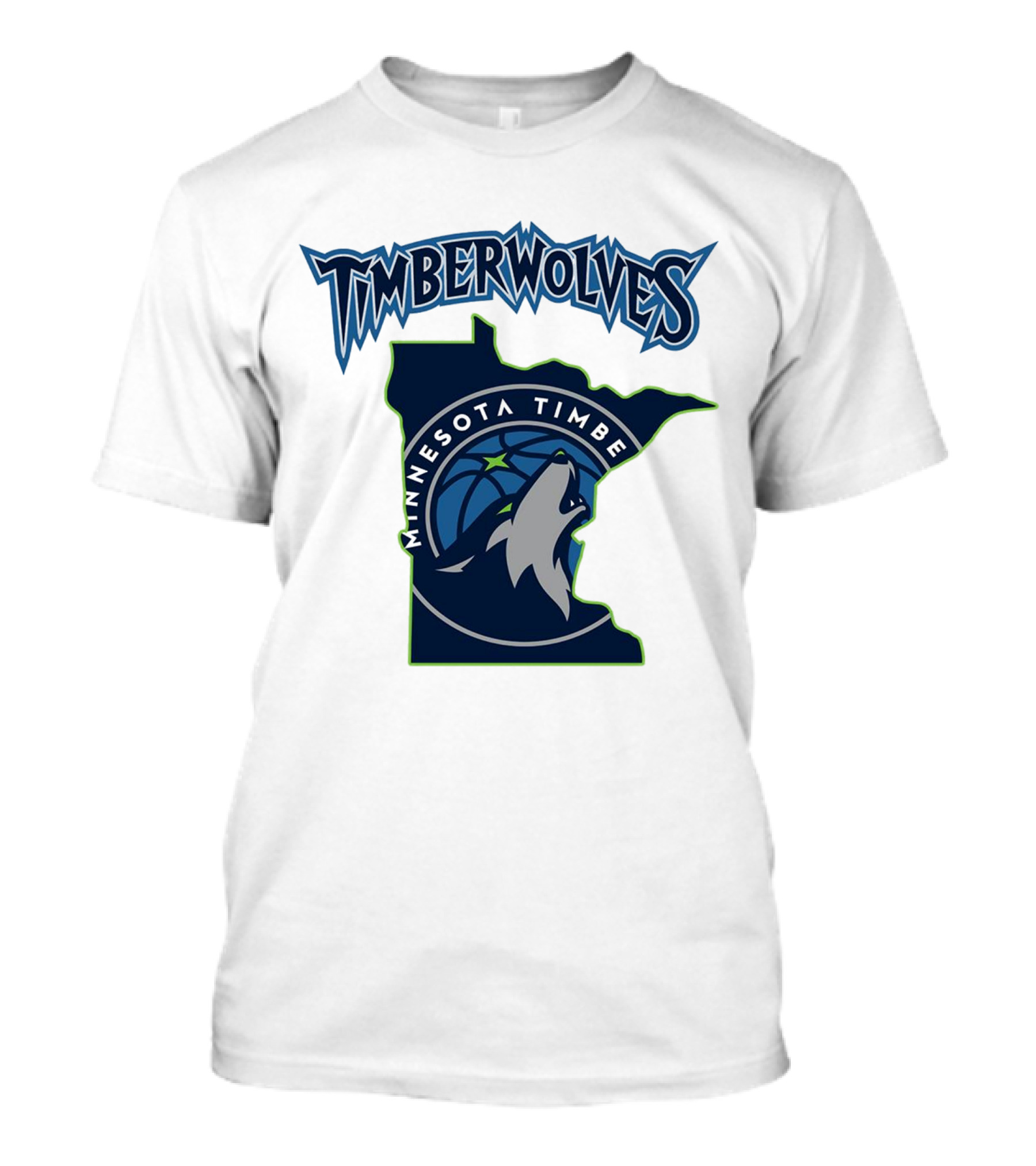 Minnesota Timberwolves Logo Map T-Shirt