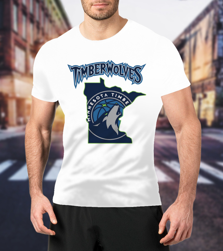 Minnesota Timberwolves Logo Map T-Shirt