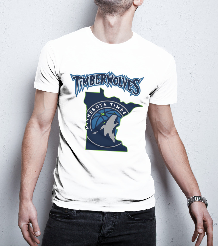 Minnesota Timberwolves Logo Map T-Shirt