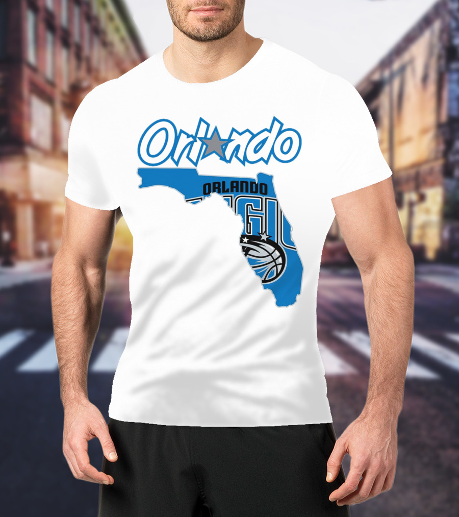 Orlando Magic Florida Map Basketball T-Shirt