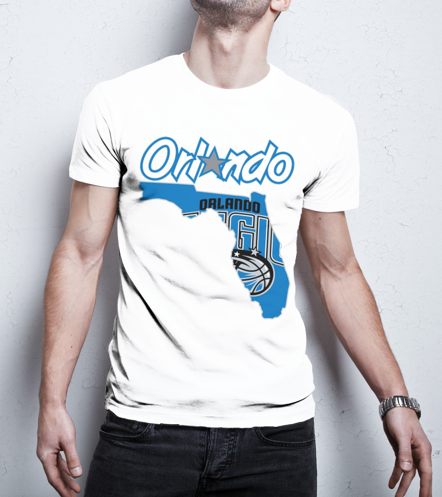 Orlando Magic Florida Map Basketball T-Shirt