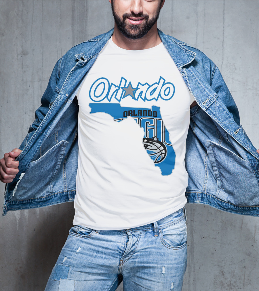 Orlando Magic Florida Map Basketball T-Shirt
