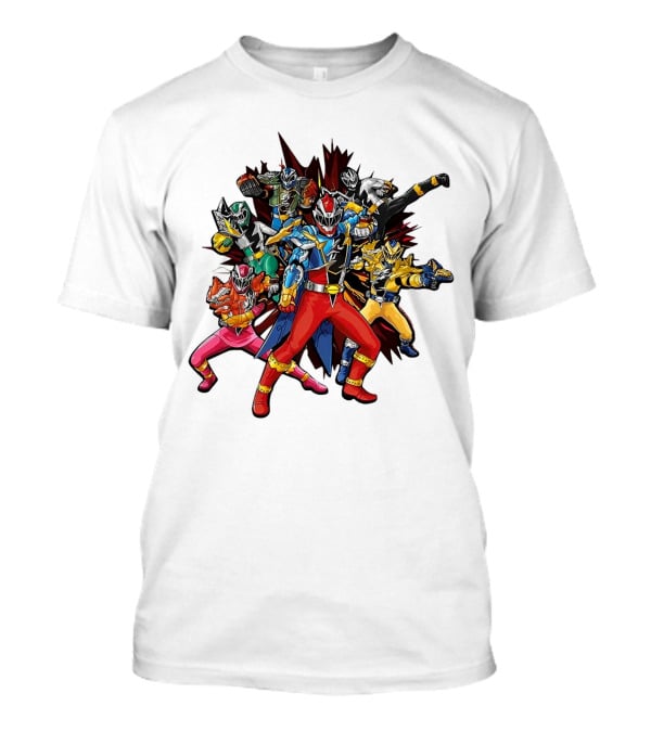 Power Rangers Dino Fury Team Formation Battle Poses T-Shirt