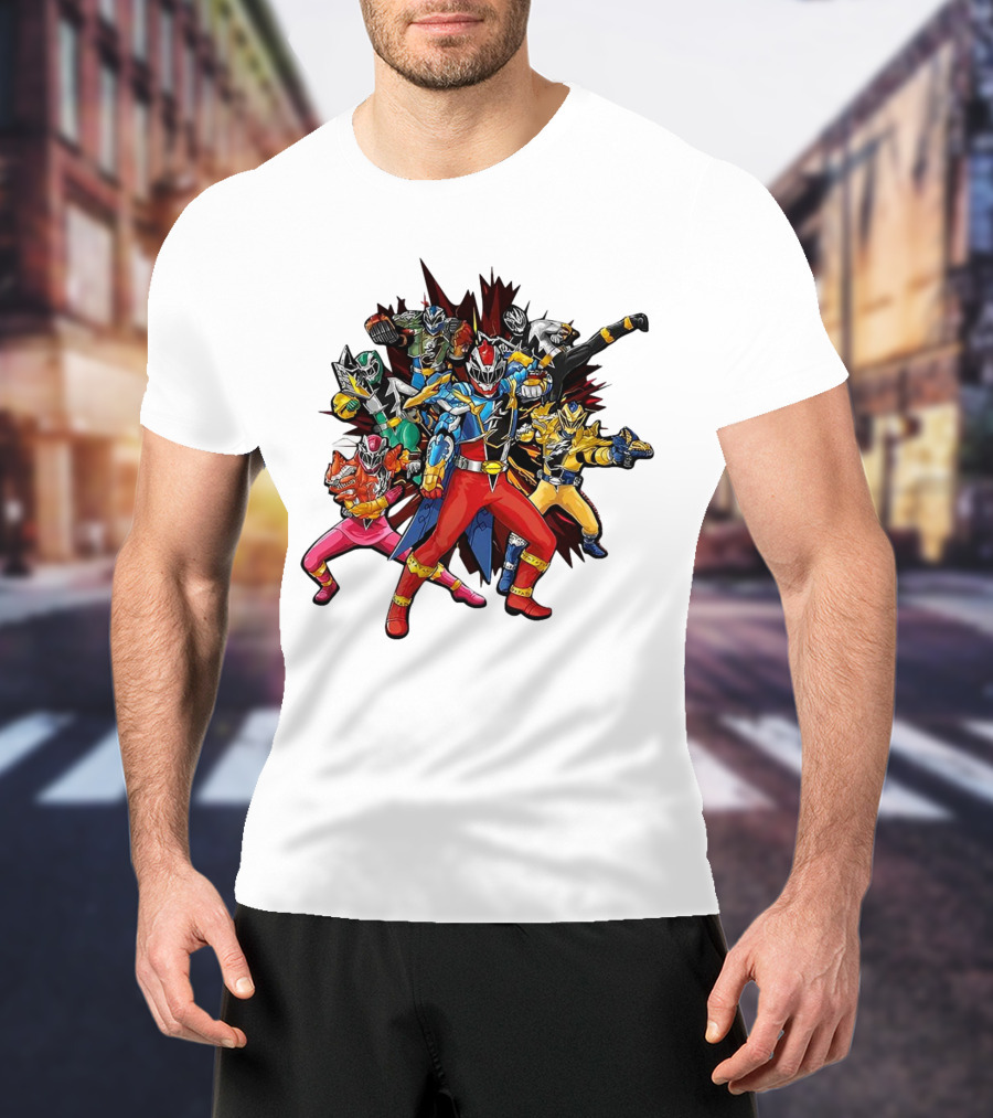 Power Rangers Dino Fury Team Formation Battle Poses T-Shirt
