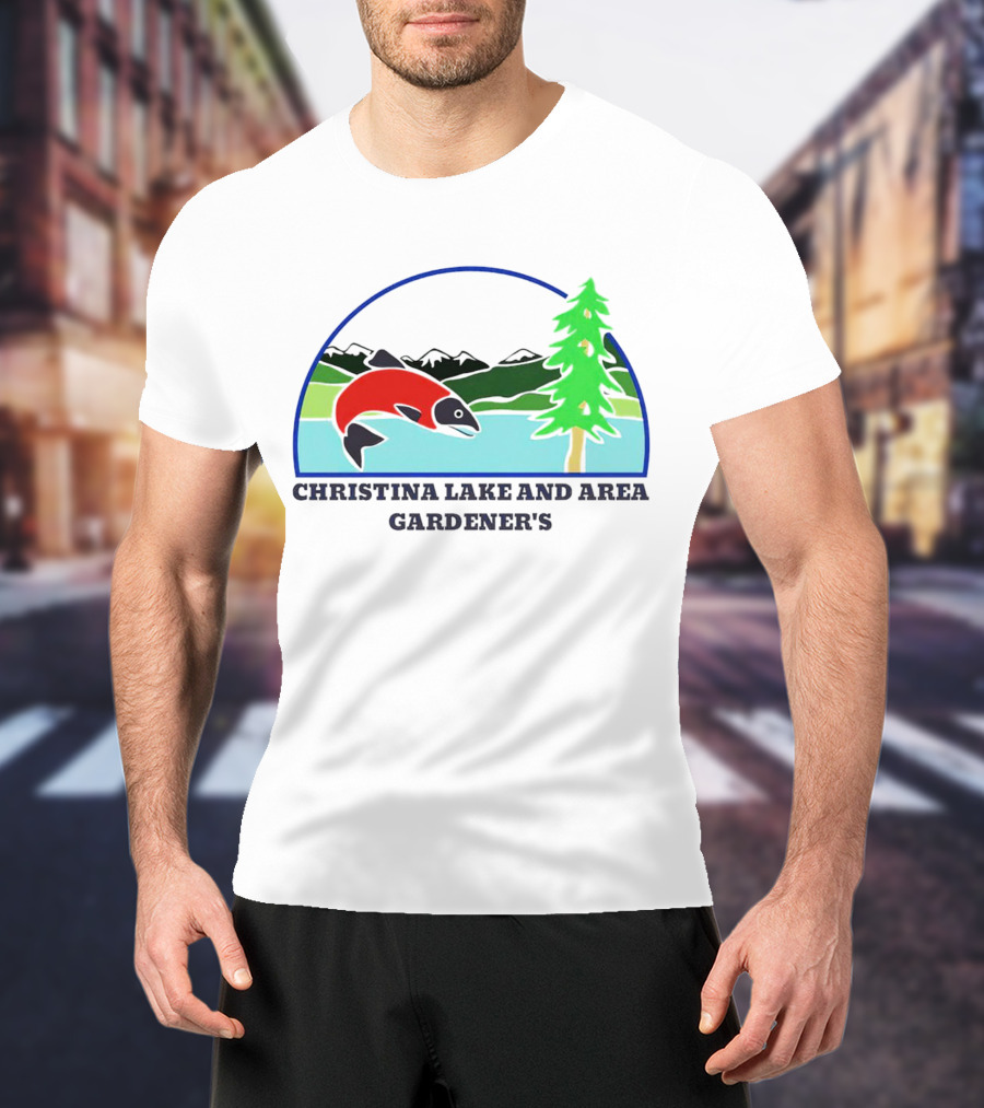 Christina Lake And Area Gardener’s Salmon And Evergreen Landscape T-Shirt