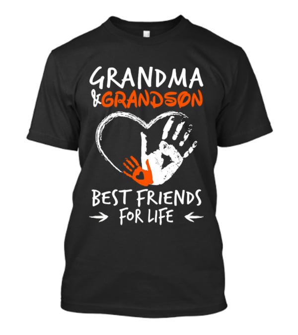 Grandma And Grandson Heart Handprints Best Friends For Life T-Shirt