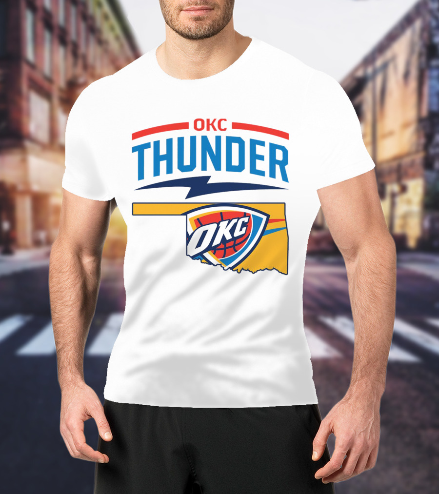 OKC Thunder Basketball Oklahoma Map T-Shirt