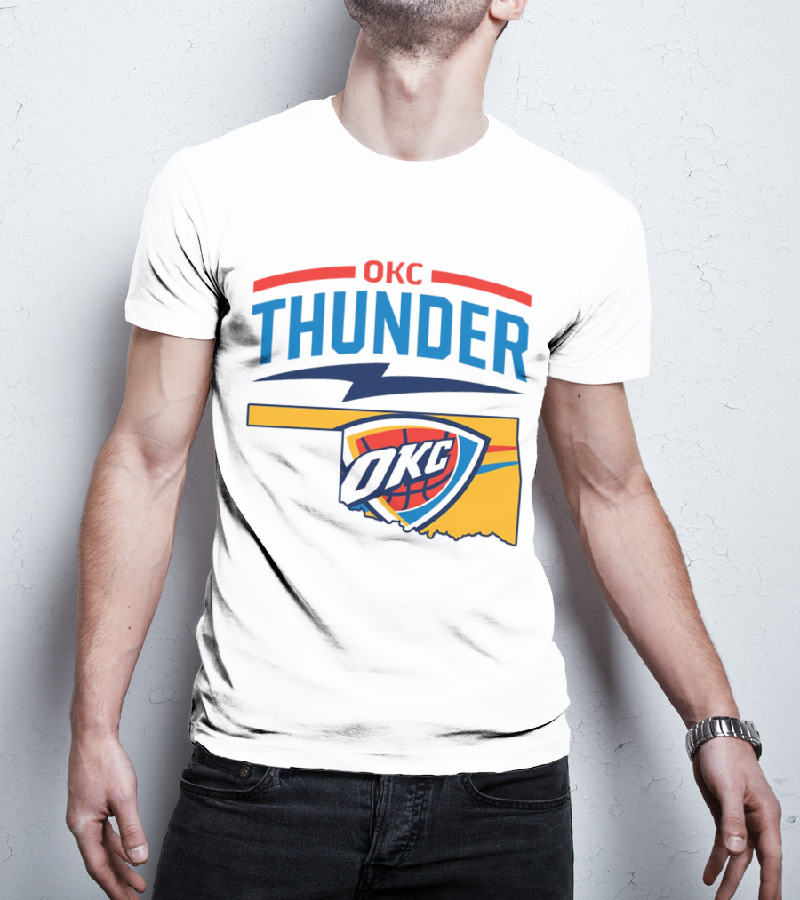 OKC Thunder Basketball Oklahoma Map T-Shirt