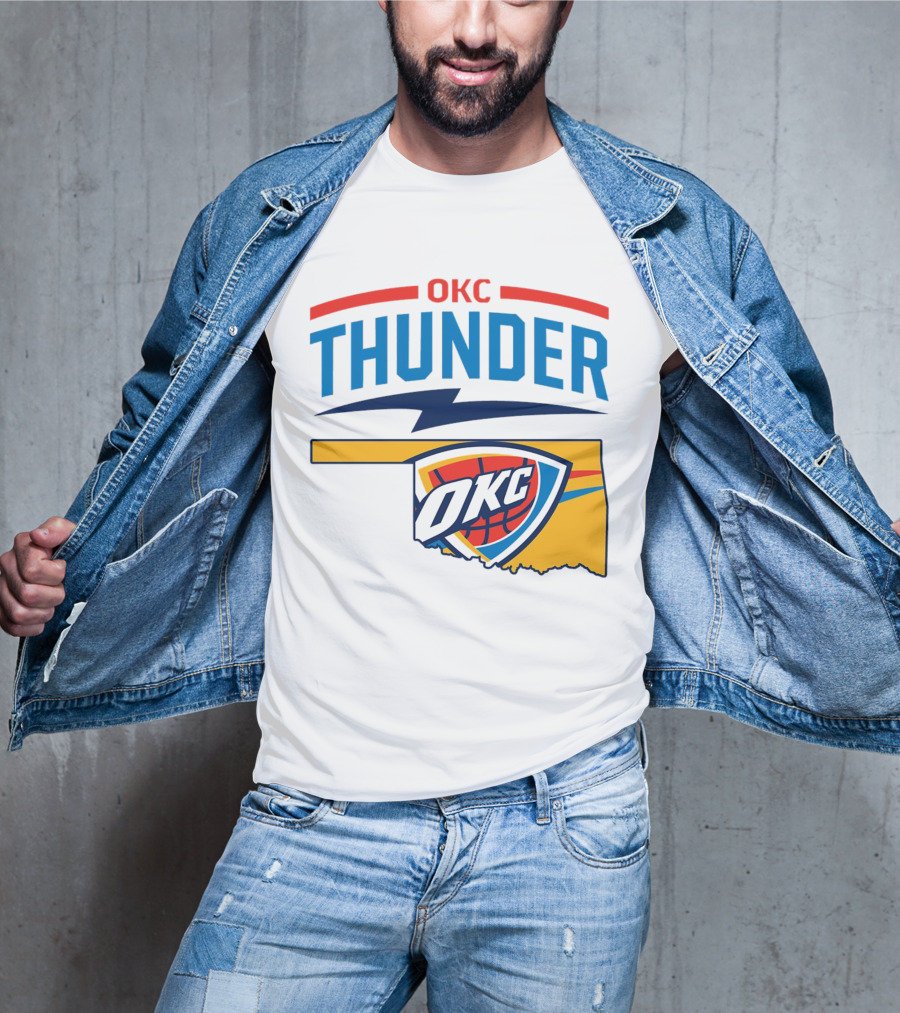 OKC Thunder Basketball Oklahoma Map T-Shirt
