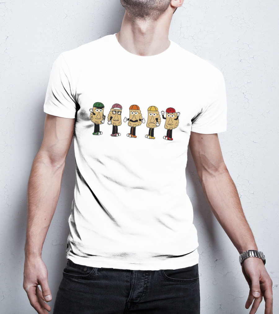 Classic 80s Night Themed Potato Friends Posing T-Shirt
