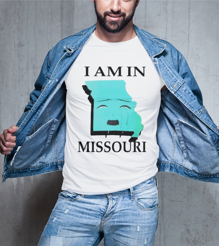 I Am In Missouri Crying Map Face T-Shirt