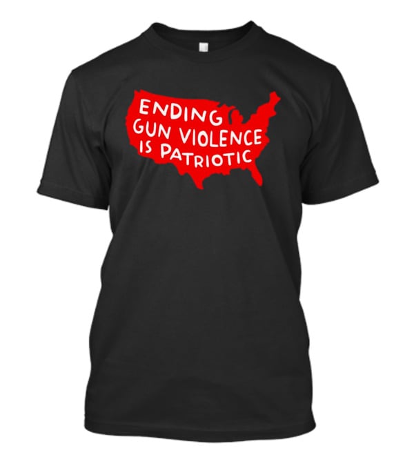 Ending Gun Violence Is Patriotic Red USA Map T-Shirt