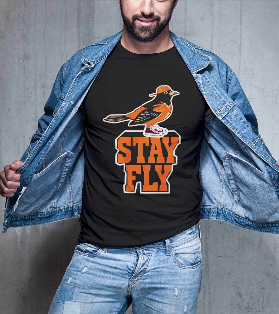 Baltimore Orioles Stay Fly Bird With Sneakers And Cap T-Shirt