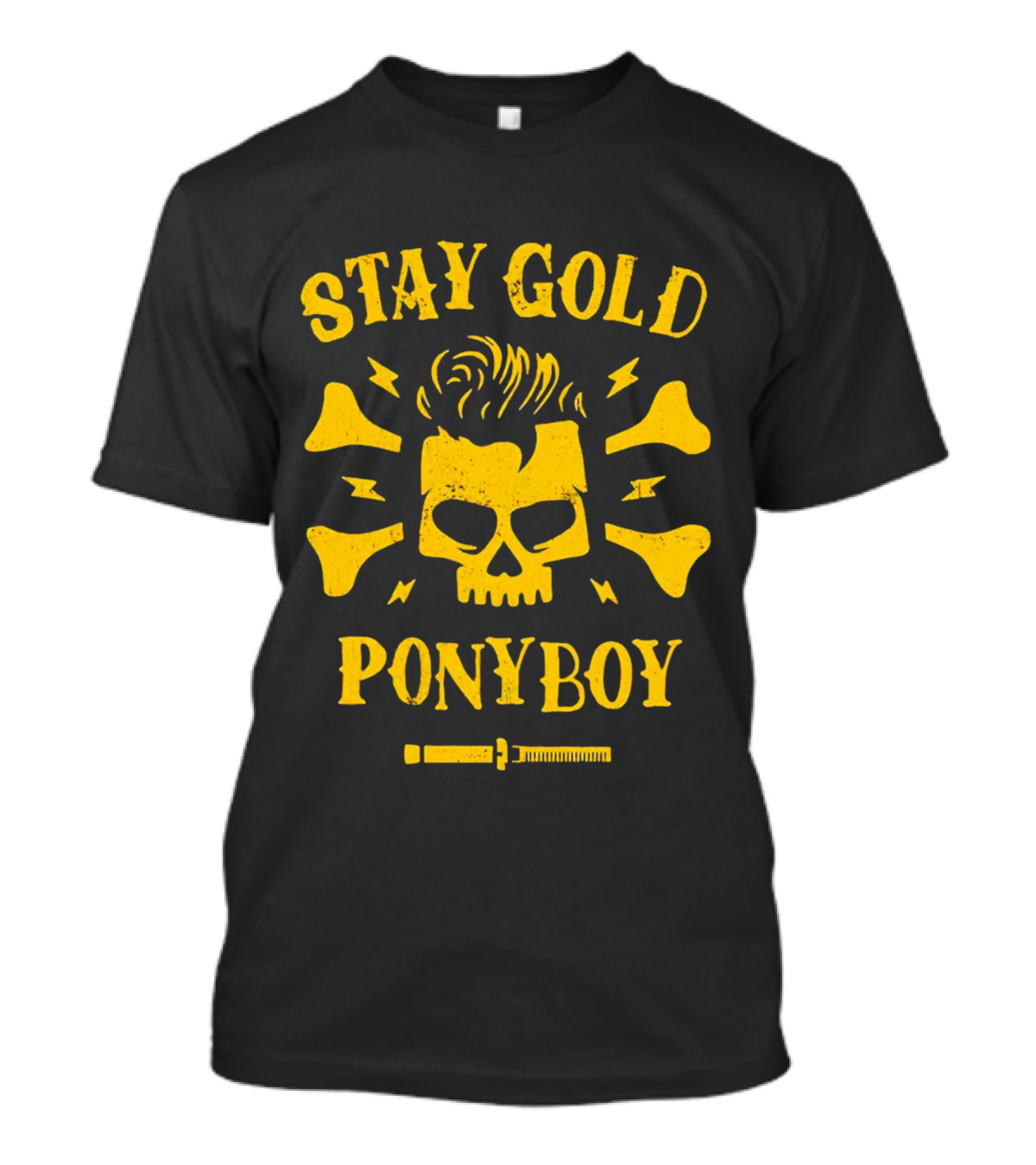 Stay Gold Ponyboy Skull With Comb And Bones T-Shirt