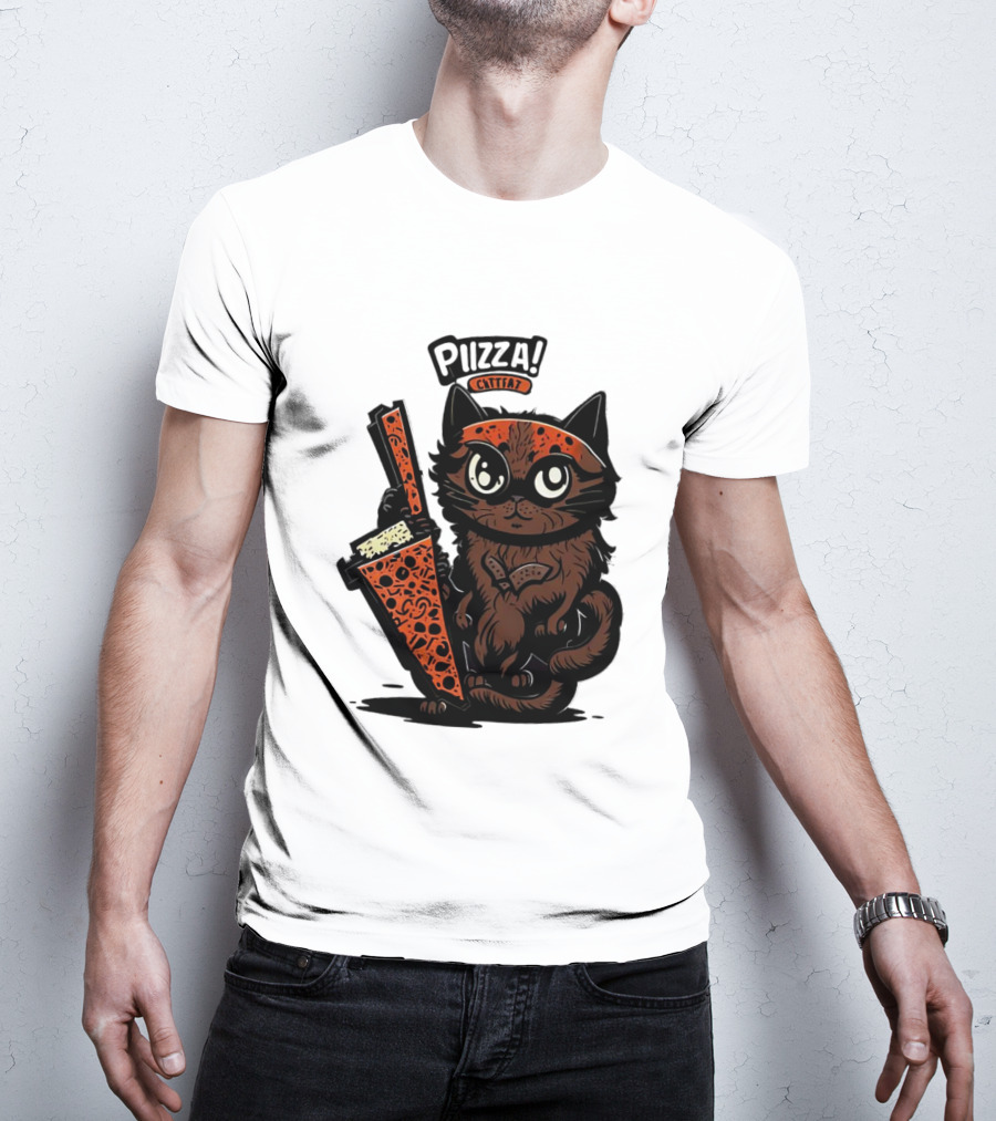 Pizza Cat Cattfat Meow That's A Good Slice T-Shirt