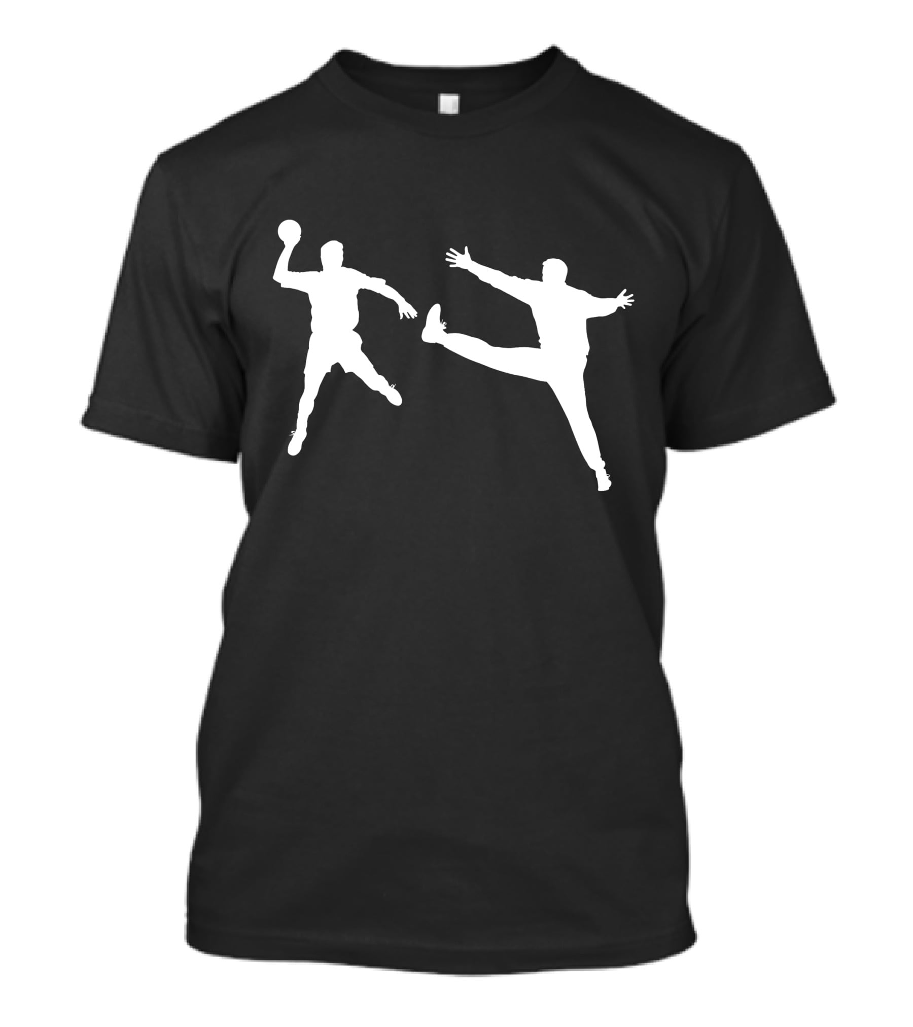 Handball Player And Goalkeeper Silhouettes T-Shirt