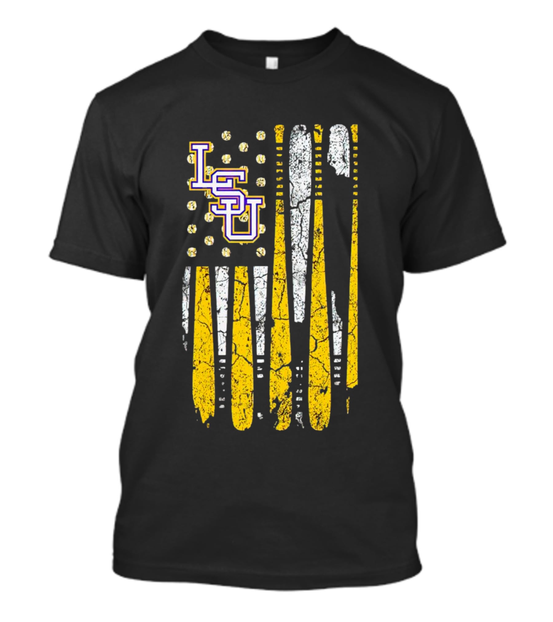 Louisiana State LSU Tigers Baseball Flag America Champ T-Shirt