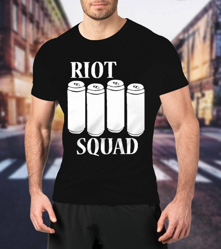 Riot Squad Beer Can Four Pack T-Shirt