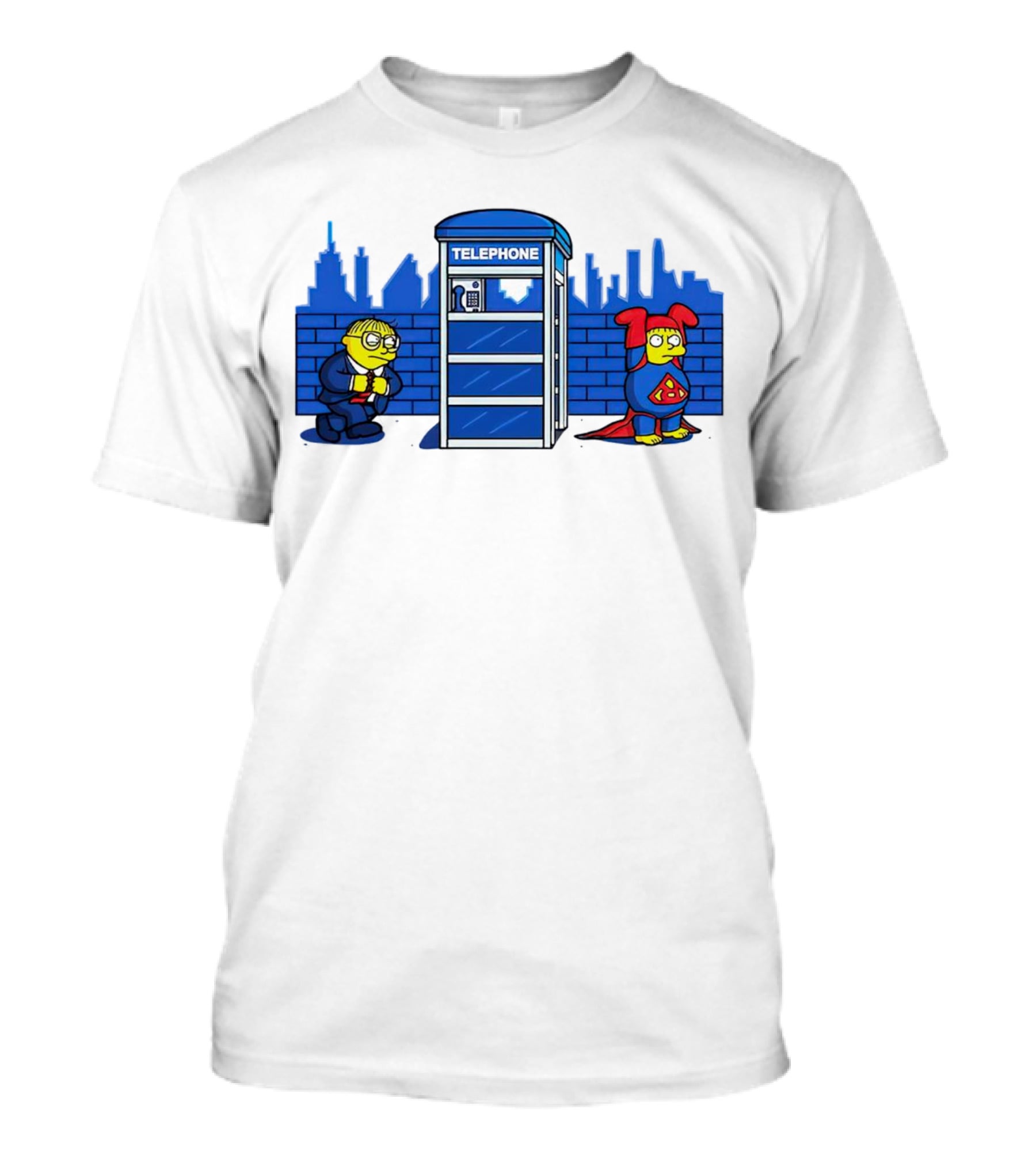 Simpson Telephone Booth Superhero Transform T-Shirt