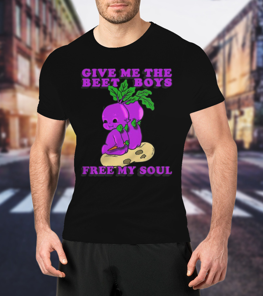 Give Me The Beet Boys Free My Soul Purple Vegetables With Carrots T-Shirt