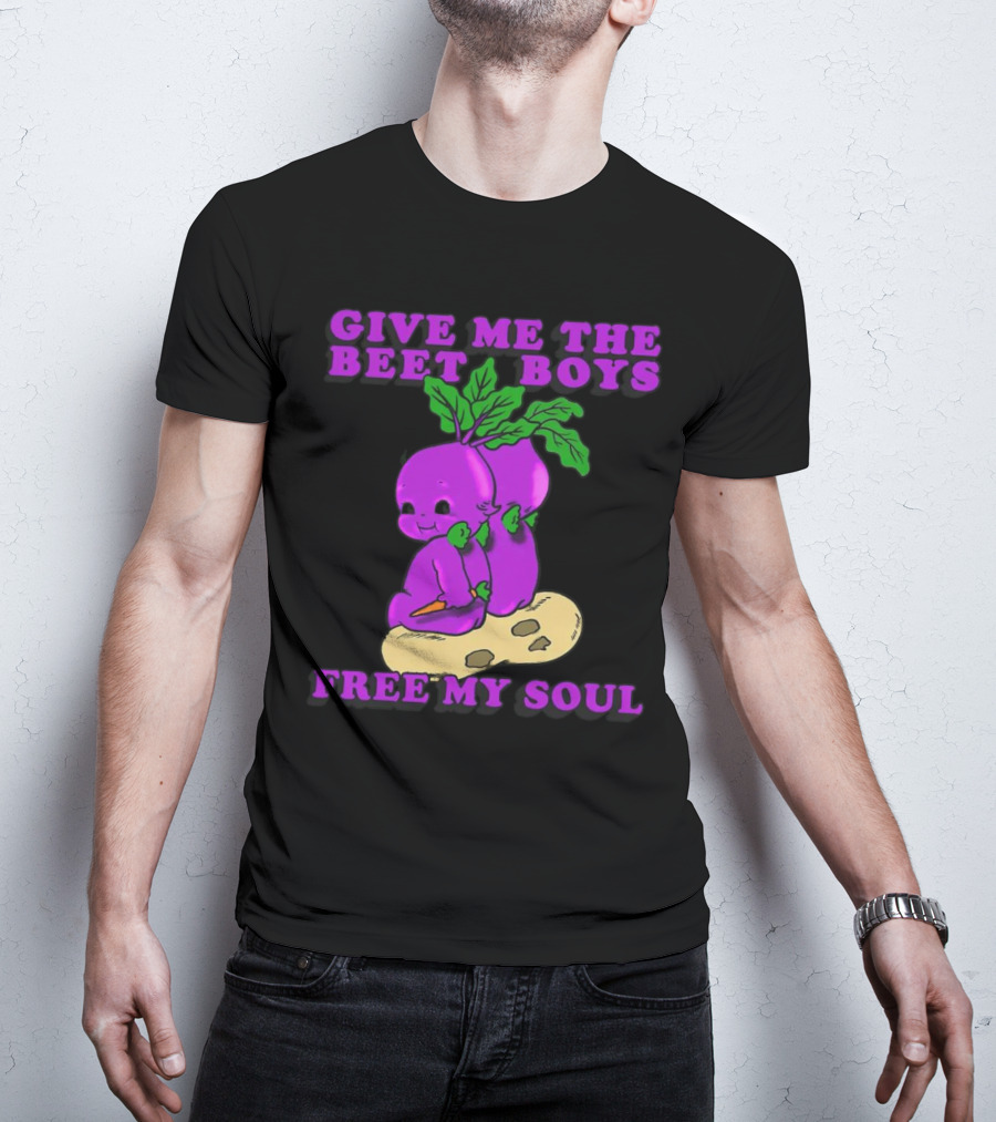 Give Me The Beet Boys Free My Soul Purple Vegetables With Carrots T-Shirt